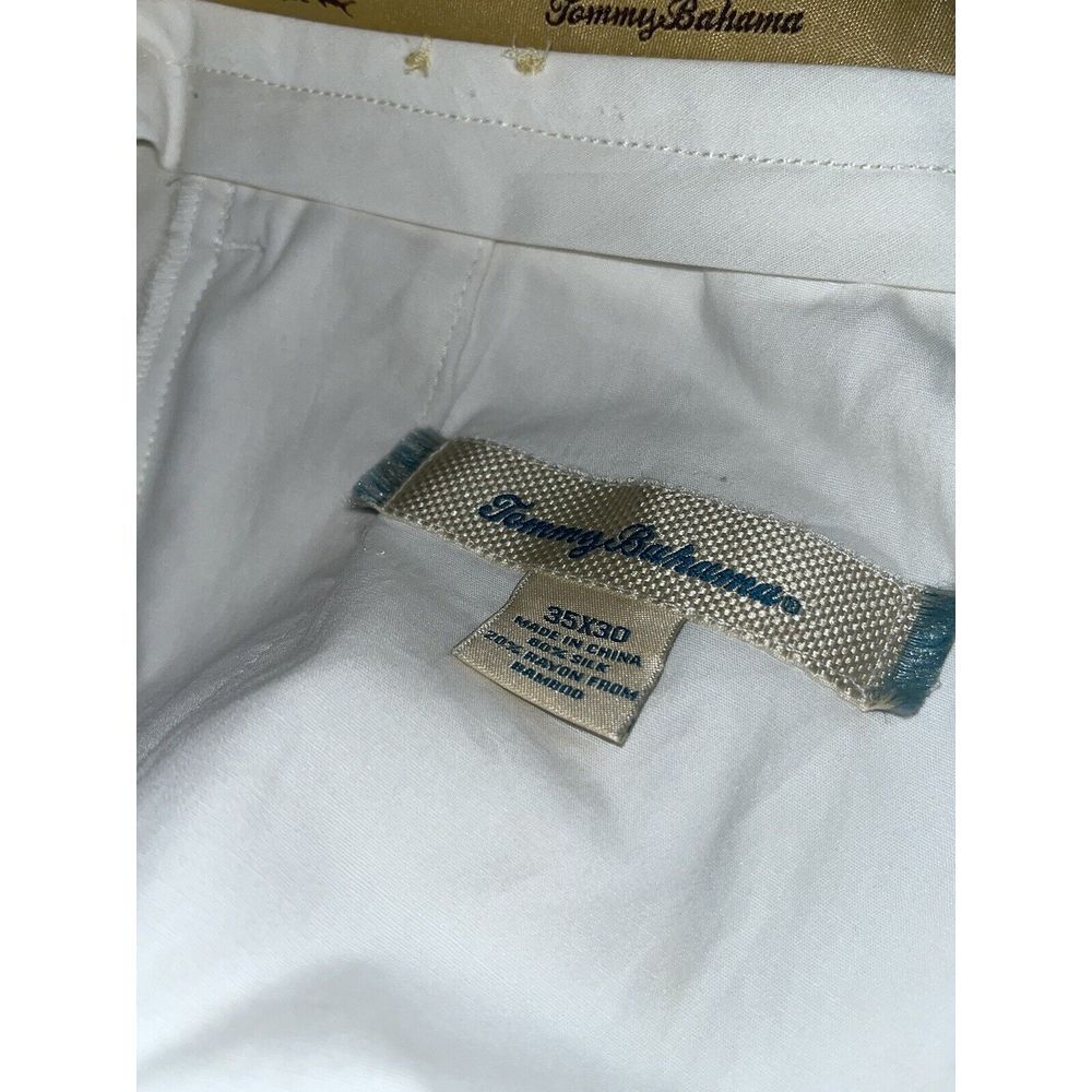 Tommy Bahama Relaxed Silk Pants 35x30 Cream Slash Pockets - Picture 5 of 14
